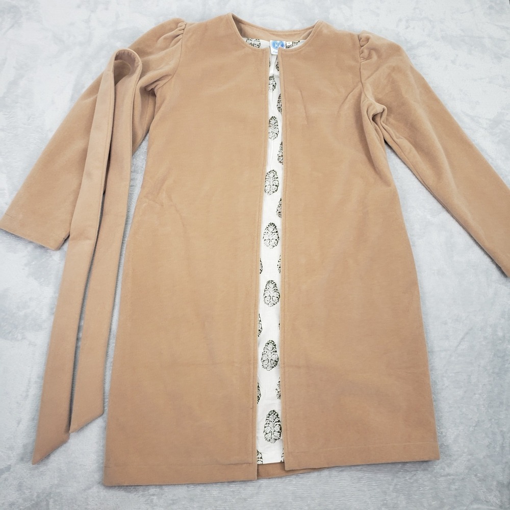 Monogram Mary The Drop Off Coat Tan Belted Trench Jacket Casual Dress Women's S - Picture 4 of 10